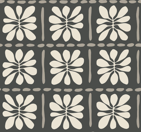 ZM2810 Mimosa Fleur Carbon Black Wallpaper