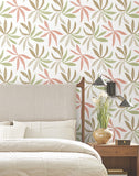 ZM2812 Little Garden Leaf Coral Wallpaper