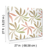 ZM2812 Little Garden Leaf Coral Wallpaper