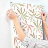 ZM2812 Little Garden Leaf Coral Wallpaper