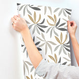 ZM2816 Little Garden Graphite Gold Wallpaper