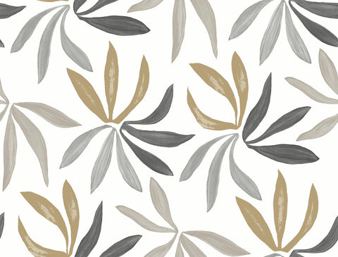 ZM2816 Little Garden Graphite Gold Wallpaper