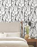ZM2831 Joyful Dancers Carbon Black Wallpaper