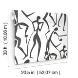 ZM2831 Joyful Dancers Carbon Black Wallpaper