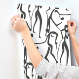 ZM2831 Joyful Dancers Carbon Black Wallpaper