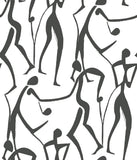 ZM2831 Joyful Dancers Carbon Black Wallpaper