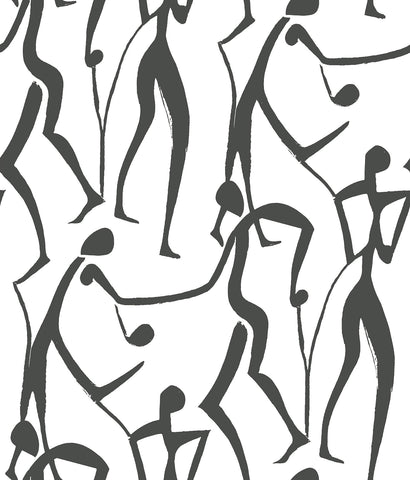 ZM2831 Joyful Dancers Carbon Black Wallpaper