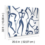 ZM2832 Joyful Dancers Ultramarine Wallpaper