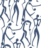 ZM2832 Joyful Dancers Ultramarine Wallpaper