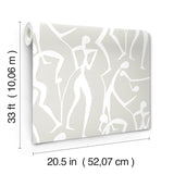 ZM2835 Joyful Dancers Lichen Grey Wallpaper