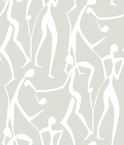 ZM2835 Joyful Dancers Lichen Grey Wallpaper