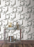 ZM2838 Painted Oasis Carbon Graphite Wallpaper