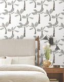 ZM2838 Painted Oasis Carbon Graphite Wallpaper