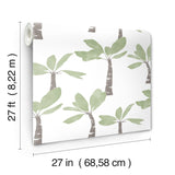 ZM2839 Painted Oasis Leaf Green Wallpaper