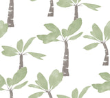 ZM2839 Painted Oasis Leaf Green Wallpaper
