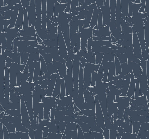 ZM2841 Vermillion Coast Ultramarine Wallpaper