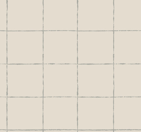 ZM2851 La Vitre Plaid Lichen Grey Wallpaper