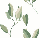 ZM2872 Brushwork Branches Leaf Green Wallpaper
