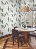 ZM2872 Brushwork Branches Leaf Green Wallpaper