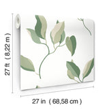 ZM2872 Brushwork Branches Leaf Green Wallpaper