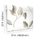 ZM2876 Brushwork Branches Neutral Gold Wallpaper