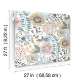 ZM2891 Artistic Bouquet Ochre Ocean Wallpaper