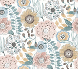 ZM2891 Artistic Bouquet Ochre Ocean Wallpaper