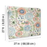 ZM2893 Artistic Bouquet Multicolor Wallpaper