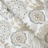 ZM2894 Artistic Bouquet Neutral Wallpaper