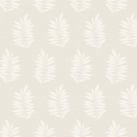 SL80303 Seabrook Cream Leaf Wallpaper