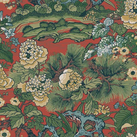 CY1541 Dynasty Floral Branch Red Wallpaper
