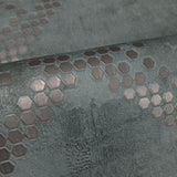 Z90047 honeycomb dots grey copper textured square ornaments faux concrete Wallpaper 3D