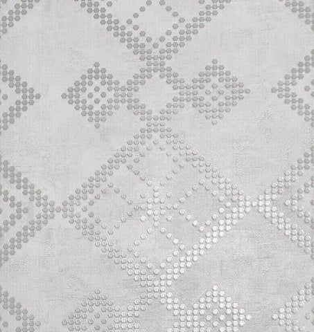 Z90039 honeycomb dots grey silver textured square ornaments faux concrete Wallpaper 3D