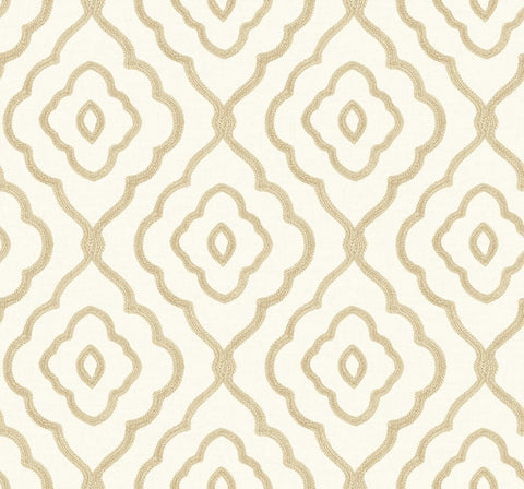 MB30903 Embroidered Ogee beige wallpaper