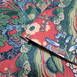 CY1541 Red green Dynasty asian oriental scenic floral branch wallpaper rolls 3D