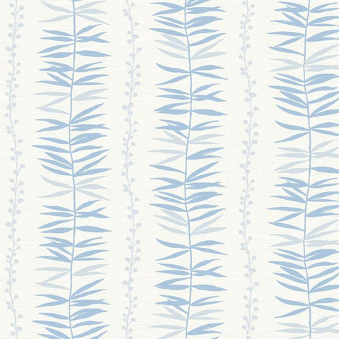 SL80502 Seabrook Botanical Leaf Blue 3D Wallpaper