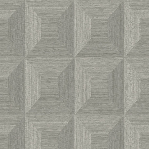 TC70608 Sand Dollar Gray matt square geometric 3-D illusion geo wallpaper