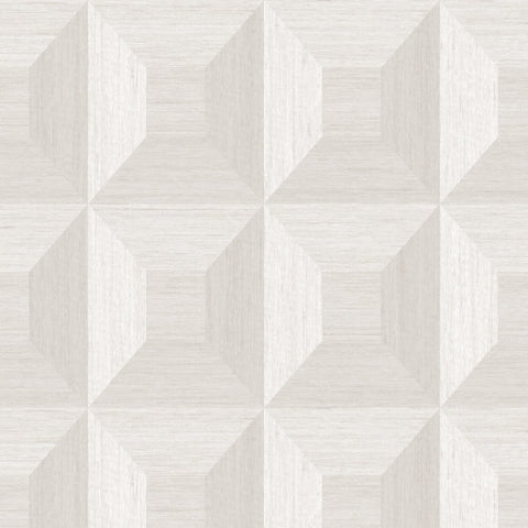 TC70618 Sand Dollar white square geometric 3-D illusion geo wallpaper