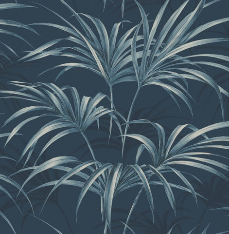 TP80602 Palm Leaf Tropical blue wallpaper