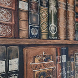 7027 Bookshelf wallpaper antique vintage books brown colored shelf wallcoverings roll