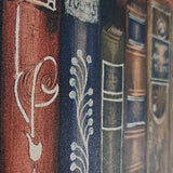 7027 Bookshelf wallpaper antique vintage books brown colored shelf wallcoverings roll