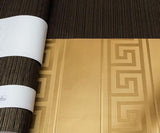 93524-2 Versace Striped Greek Key Gold Wallpaper