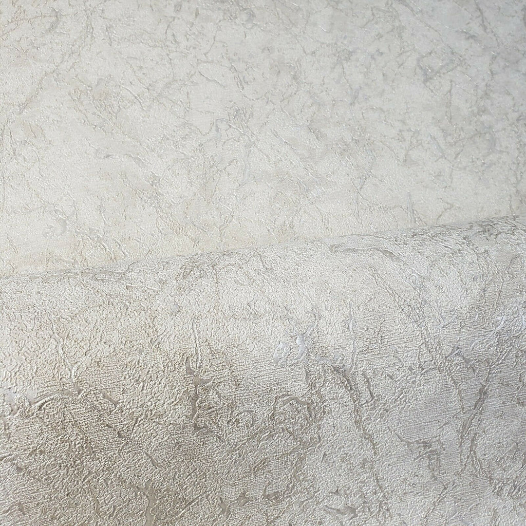 8597-06 Ivory off white faux stone plaster cracks Plain Textured Wallp ...