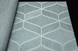 Z63034 Zambaiti Teal green gold faux fabric textured geometric wave lines Wallpaper