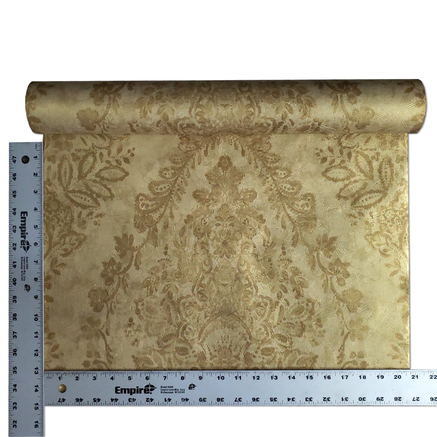 Metallic gold vintage floral damask Wrapping Paper by GogaArt