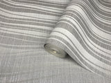 135081 Flocked Wallpaper Gray Silver Metallic Textured Flocking Velvet wave Lines - wallcoveringsmart
