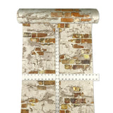 5583-02 Orange Concrete Brick Rustic Wall Wallpaper
