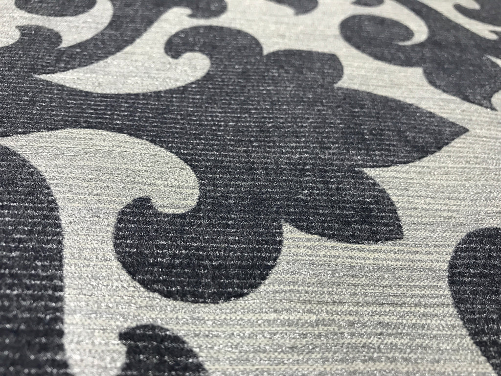 175000 Silver Flock Gray Damask Velvet Portofino Wallpaper