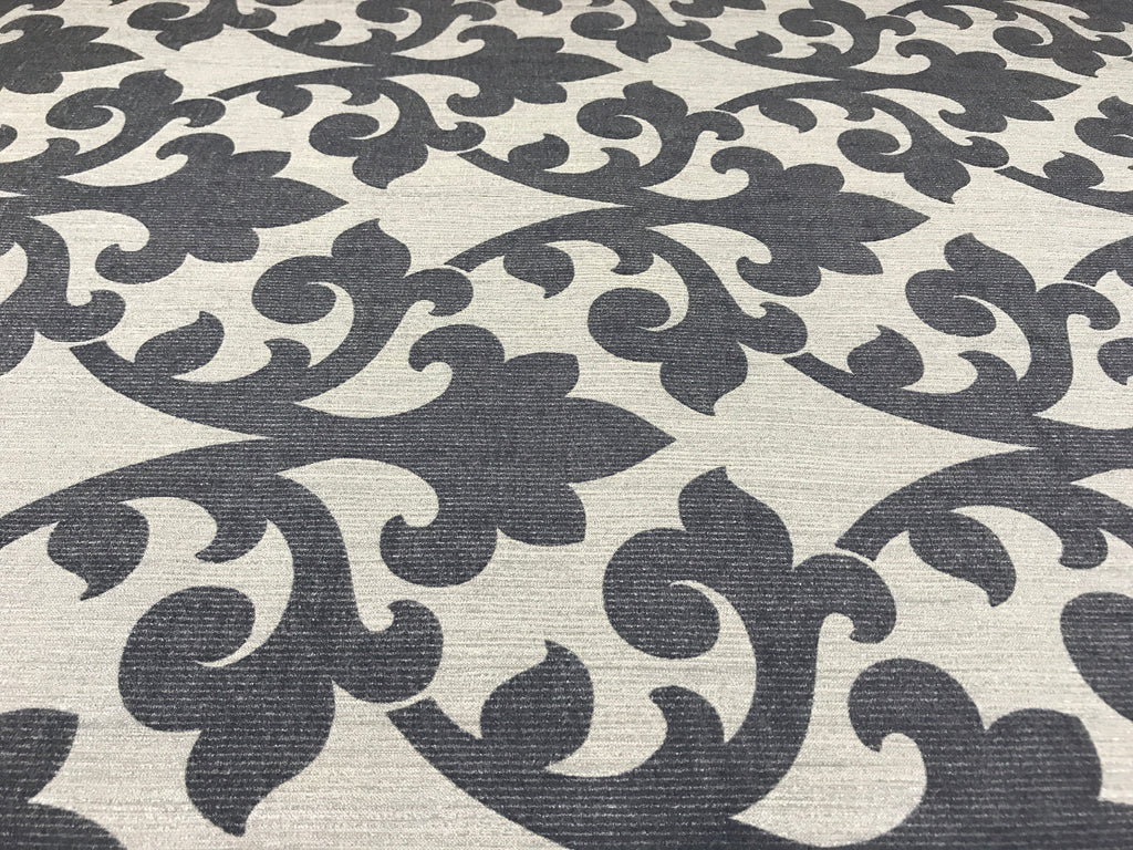 175000 Silver Flock Gray Damask Velvet Portofino Wallpaper