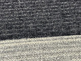 175002 Onyx Blue Silver Metallic Stripe Flock Wallpaper
